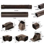 Kalkehay 3″ W x 16.1Ft L Brown Line Set Cover Kit for Ductless Mini Split Air Conditioners, PVC Decorative Cover for Central AC and Heat Pump Systems Tubing Cover