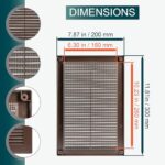 ECOPRO VENT 6″ x 10″ Inch Brown Rectangular Vent Grille with Protective mesh. Lightweight Plastic Ventilation Register/Cover. Indoor and Outdoor Soffit Vent