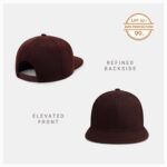 CHOK.LIDS Flat Bill Visor Classic Snapback Hat Blank Adjustable Brim High Top End Trendy Color Style Plain Tone Baseball Cap (Coffee Brown)
