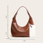Ann Bully Hobo Handbags for Women, Vegan Leather Shoulder Bags for Women Clutch Purse Tote Shoulder Bags Y2K Purse Handbags Tote Underarm Bag-Brown