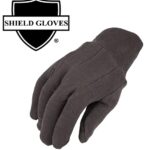 PackagingSuppliesByMail Brown Jersey Gloves, 12-Pair, Mens, Size – Large Lightweight Cotton Blend Work Gloves