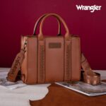 Wrangler brown purses for womens tote bag medium womens purses and handbags for women cute trendy woman bolsa wrangler para mujer with Zipper and Pocket top handle with strap