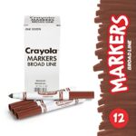 Crayola Broad Line Markers, Brown, 12 Count Bulk Markers