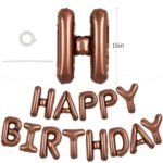 TONIFUL Chocolate Happy Birthday Balloons Banner 16 Inch Mylar Foil Letters Birthday Sign Bunting Reusable Ecofriendly Material for Girls Boys Kids & Adults Birthday Decorations and Party Supplies