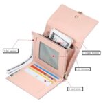 FT FUNTOR RFID Wallets for Women, Leaf Card Holder Trifold Ladies Wallets Coins Zipper Pocket with ID Window (9.6-Brown)