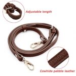 Murtenze Dark Brown Adjustable Handbag Handles, 43-51Inch Purse Strap Replacement Leather Shoulder Strap for Purse Bag