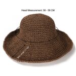 Sydbecs Women’s Sun Hats Wide Brim Summer Beach Hat for Women Foldable Travel Straw Hat UPF50+ (Brown)