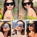 Dollger Square Oversized Sunglasses for Women Men Fashion Flat Top Big Frame Shades Brown