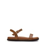 DREAM PAIRS Women’s Open Toe Flat Sandals Cute One Band Comfort Arch Support Sandals,Size 8.5,Brown,SDFS2311W