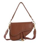 Yaopeing Saddle Shoulder Bags for Women,Trendy Saddle Purse Mini Crossbody Bag,PU Leather Clutch Purses Satchel Handbags,Brown