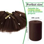 Brown Tulle Fabric Rolls 6 Inch by 100 Yards (300 feet) Fabric Spool Tulle Ribbon for DIY Brown Tutu Bow Baby Shower Birthday Party Wedding Decorations Christmas Craft Supplies