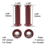Motorcycle Vintage Non Slip Handlebar Grips 7/8″ 22mm 1″ 24mm Rubber Handle Grips, Open End (Brown)
