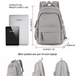 winspansy Small Backpack For School Girls Boys Aesthetic Lightweight Travel Daypack Simple Cute Backpack For Women Men College High School Bookbag Fit 14 Inch Laptop With USB charging port,Rrey Brown