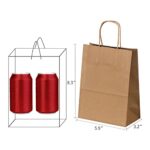 RACETOP Small Brown Kraft Paper Bags with Handles Bulk, 5.9″x3.2″x8.3″ 100Pcs Small Brown Gift Bags, Mini Paper Bags, Gift Bags Bulk, Goodie Bag, Retail Bags, Gift Wrap Bags, Shopping Bags