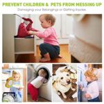 Jetec 10 Pieces Cabinet Locks for Babies, U-Shaped Proofing Drawers Safety Child Locks Adjustable, Easy to Use Childproof Latch for Knob Handle on Kitchen Door Storage Cupboard Closet (Brown)