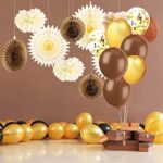 Graduation Party Decorations Brown Gold 2024/Brown Gold Balloons for Woodland Teddy Bear Baby Shower Wild West Cowboy Party/Brown Gold Birthday Party Decorations