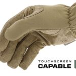 Mechanix Wear: FastFit Tactical Gloves with Elastic Cuff for Secure Fit, Work Gloves with Flexible Grip for Multi-Purpose Use, Durable Touchscreen Capable Safety Gloves for Men (Brown, Large)