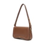 JOLLQUE Crescent Shoulder Bag for Women,Small Leather Strap Dumpling Handbag Purse,Unique Trendy Designer Hobo Crossbody Bags(Brown)