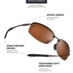 Xagger Polarized Driving Sunglasses for Men Rimless Metal Frame UV400 Protection Sun Glasses