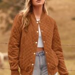 PRETTYGARDEN Womens Fall Fashion Jacket Long Sleeve Button Down Trendy Casual Outerwear Clothes Winter Coats with Pockets (Brown,Large)