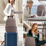 LOVEVOOK Backpack for Women, Fits 15.6 Inch Laptop Backpacks Purse with USB Port, Waterproof Travel Business Work Computer Bag, Fashion Casual Daypack College Backpack, Brown