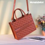 Montana West Women’s Crossbody Handbags Quilted Small Trendy Top Handle Purse Designer Vegan Leather Shoulder Tote Bag Aesthetic Satchel Bags, Brown MWC-337BR