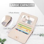 MEIITRUE Wallet Women Ultra Thin Slim Womens Wallet Mini Compact Bifold Pocket Ladies Wallets for Women Cash Pocket Ladies 3D Embossed Rose Flower Purse BROWN