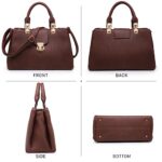 Dasein Women Satchel Handbags Top Handle Purse Medium Tote Bag Vegan Leather Shoulder Bag Coffee