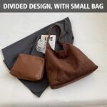 Suede Bags for Women Brown Suede Bag Suede Hobo Bag Retro Suede Slouchy Bag Suede Shoulder Bag Slouchy Hobo Bags (Coffee)