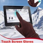 Patelai 3 Pairs Womens Gloves Winter Touchscreen Texting Phone Windproof Gloves Fleece Lined Cold Weather Warm Gloves (Black, Brown, Khaki)
