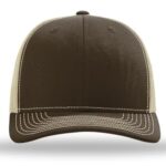 Richardson 112 Trucker Hat Snapback Cap Adjustable Baseball Hat Blank Hat Bulk Hats – Brown/Khaki