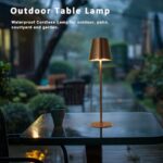 Cordless Table Lamps Set of 2, Portable LED Desk Lamp, Battery Operated Lamp, Wireless Rechargeable Lamp, 3 Color Stepless Small Table Lamp for Restaurant, Bar, Party, Camping and Bedroom – Brown