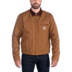 Carhartt Mens Relaxed Fit Duck Blanket-lined Detroit Jacket Work Utility Outerwear, Carhartt Brown, X-Large US