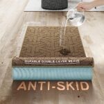 Villsure Door Mat, Front Doormats, Non-Slip Entryway Mats Resist Dirt, Washable Low Pile Floor Door Mats for Home, Entrance, Inside, Patio, Brown, 19.5″x31″