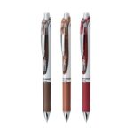 Pentel EnerGel RTX Retractable Liquid Gel Pen, Change Hue, 0.7mm, Sepia, Brown and Burgundy Ink, Pack of 3 Pens (BL77CHABP3M)