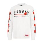 Ultra Game NFL Men’s Super Soft Supreme Long Sleeve T-Shirt, Cleveland Browns, White Updated, Large