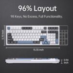 KEMOVE K98SE Mechanical Gaming Keyboard, 98 Keys LED Backlit Programmable Keyboard, 96% Wired Computer Keyboard with Double Sound Dampening Foam, Pre-lubed Brown Switch