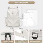 WEPOET School Backpack For Teens Boys Girls Cute Bookbag High School Bag Waterproof Casual Daypack College Backpack For Women Men Student Travel Backpack?Beige?