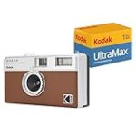 KODAK EKTAR H35 Half Frame Film Camera (Brown, Bundle with 24exp Film)