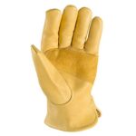 Wells Lamont Men’s Reinforced Cowhide Leather Work Gloves with Palm Patch | Large (1129L) , Tan, Saddletan