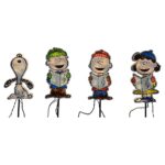 ProductWorks 12″ Caroler Peanuts Pathway Markers, Snoopy Peanuts Christmas Decorations, LED Christmas Pathway Lights Outdoor, Yard Outdoor Christmas Decorations, Charlie Brown Peanuts Christmas Decor