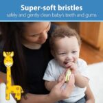 Dr. Brown’s Infant-to-Toddler Training Toothbrush, Soft for Baby’s First Teeth, Giraffe, 0-3 Years