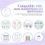 10pcs Narrow Baby Bottle Caps Compatible with Dr Brown’s, Medela, Ameda Bottles Travel and Storage Baby Bottle Lids for Natural Flow and Options Natural Flow Cap Replace for Narrow-Neck Bottle (White)