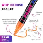 Craiiby Brown Paint Pens Paint Markers – 2 Pack Permanent Acrylic Quick Dry Waterproof Marker Pens for Rocks Wood Fabric Plastic Canvas Glass Mugs Metal Tire Stone