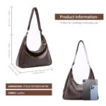 celestina Slouchy Purses for Women, Soft Large Brown Hobo Bag, Slouchy Shoulder Bag with Zipper, Lightweight and Foldable Designer Tote Bags and Hand Bags for Women