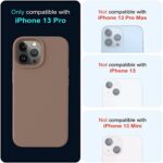 OTOFLY Compatible with iPhone 13 Pro Case,[Military Grade Drop Protection] [Anti-Scratch Microfiber Lining] Silicone Shockproof Protective Phone Case Slim Thin Cover 6.1 inch, Light Brown