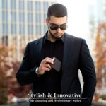 SERMAN BRANDS Money Clip Wallet – Mens Wallets slim Front Pocket RFID Blocking Card Holder Minimalist Mini Bifold (Texas Brown Transformer)