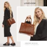 LOVEVOOK Purses and Handbags for Women, Tote Bags for Women? Satchel Shoulder Purse and PU Leather Top Handle for ladies, Brown