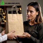 Medium Kraft Paper Bags with Handles, Brown Paper Gift Bags with Handles, 7.87×4.3×10.6″ 12Pcs kraft bulk bags, Craft Gift Bags for Businesses, Parties, Wedding, Favors, Shopping, Retail, Take Out Sacks (Brown-M, 7.87×4.3×10.6 Inch (Pack of 12))