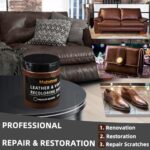 Malydyox Leather Recoloring Balm, 10 oz Leather Color Restorer Conditioner, Leather Color Repair Patch, Leather Restorer for Couches, Leather Color Repair Kits for Furniture, Sofa (Medium Brown)
